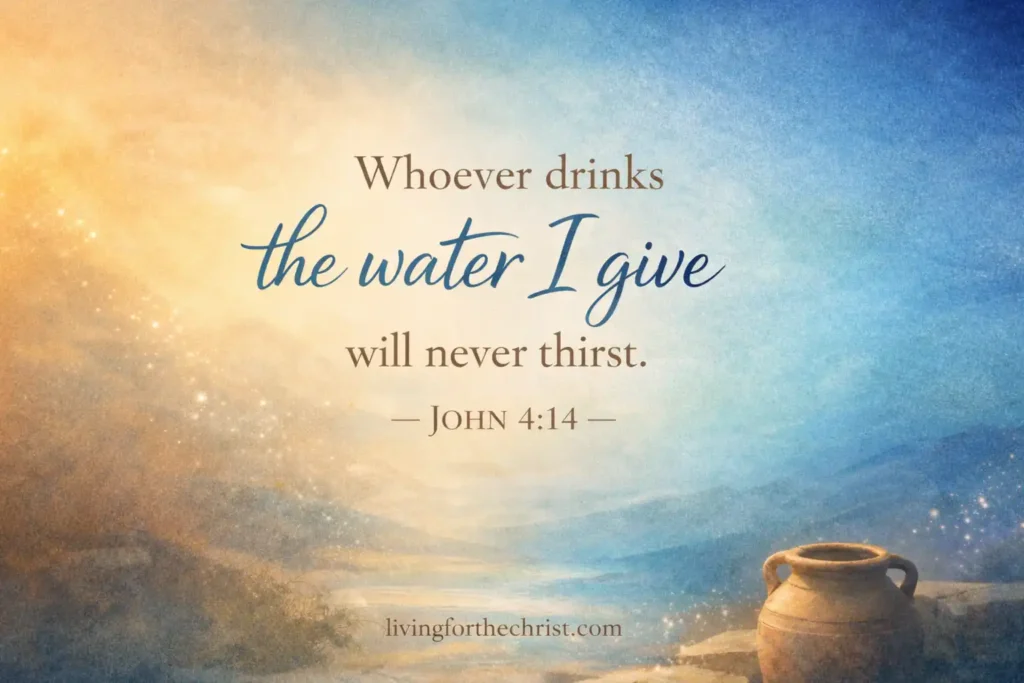 whoever drinks the water i give will never thirst john 4-14